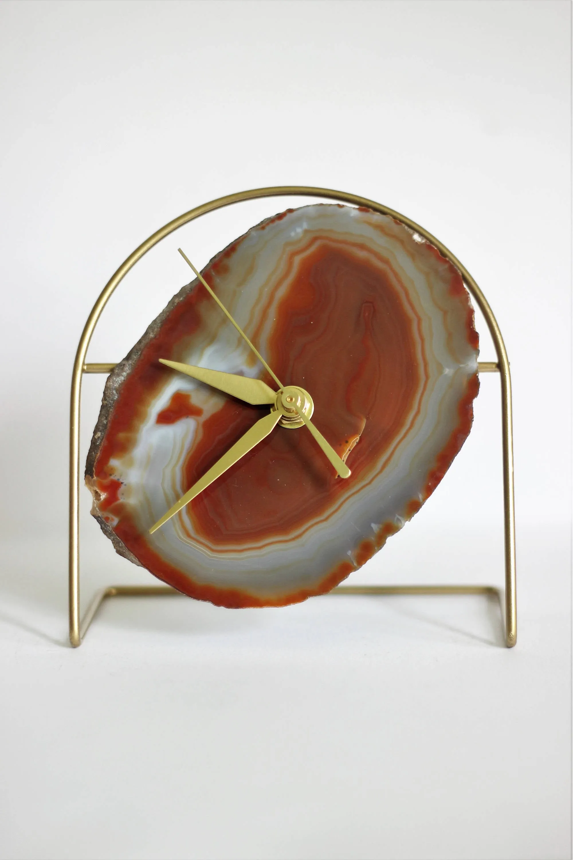 Amber Agate Desk Clock