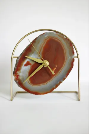 Amber Agate Desk Clock