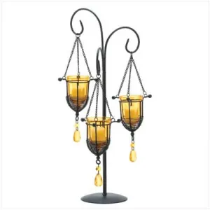 Amber Crystal Drop Candelabra