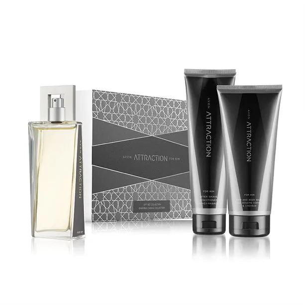Avon Attraction for Him EDT & Aftershave & Hair&Body Wash Gift Set / Box