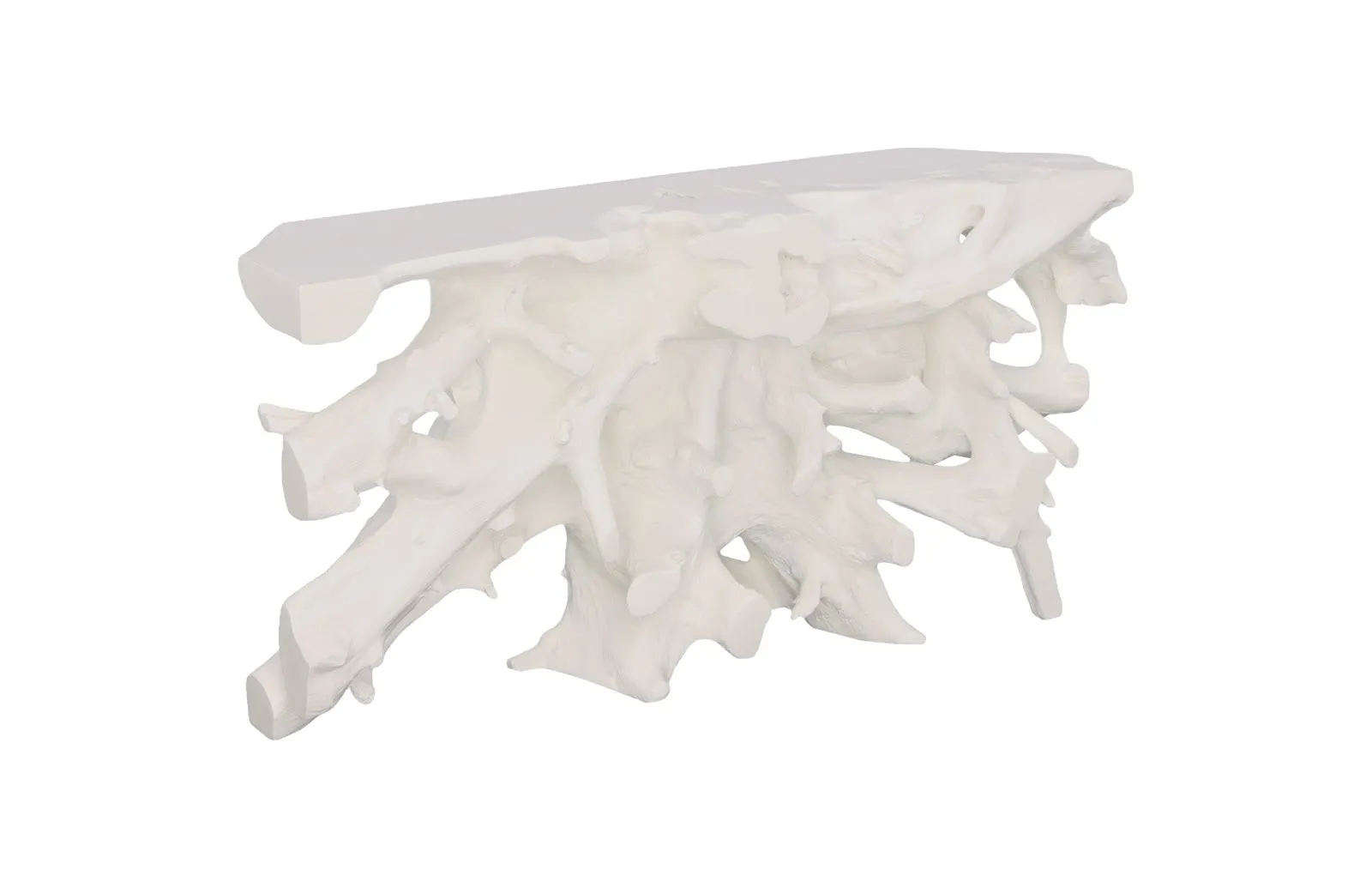 Beau Cast Root Console Table Gel Coat White