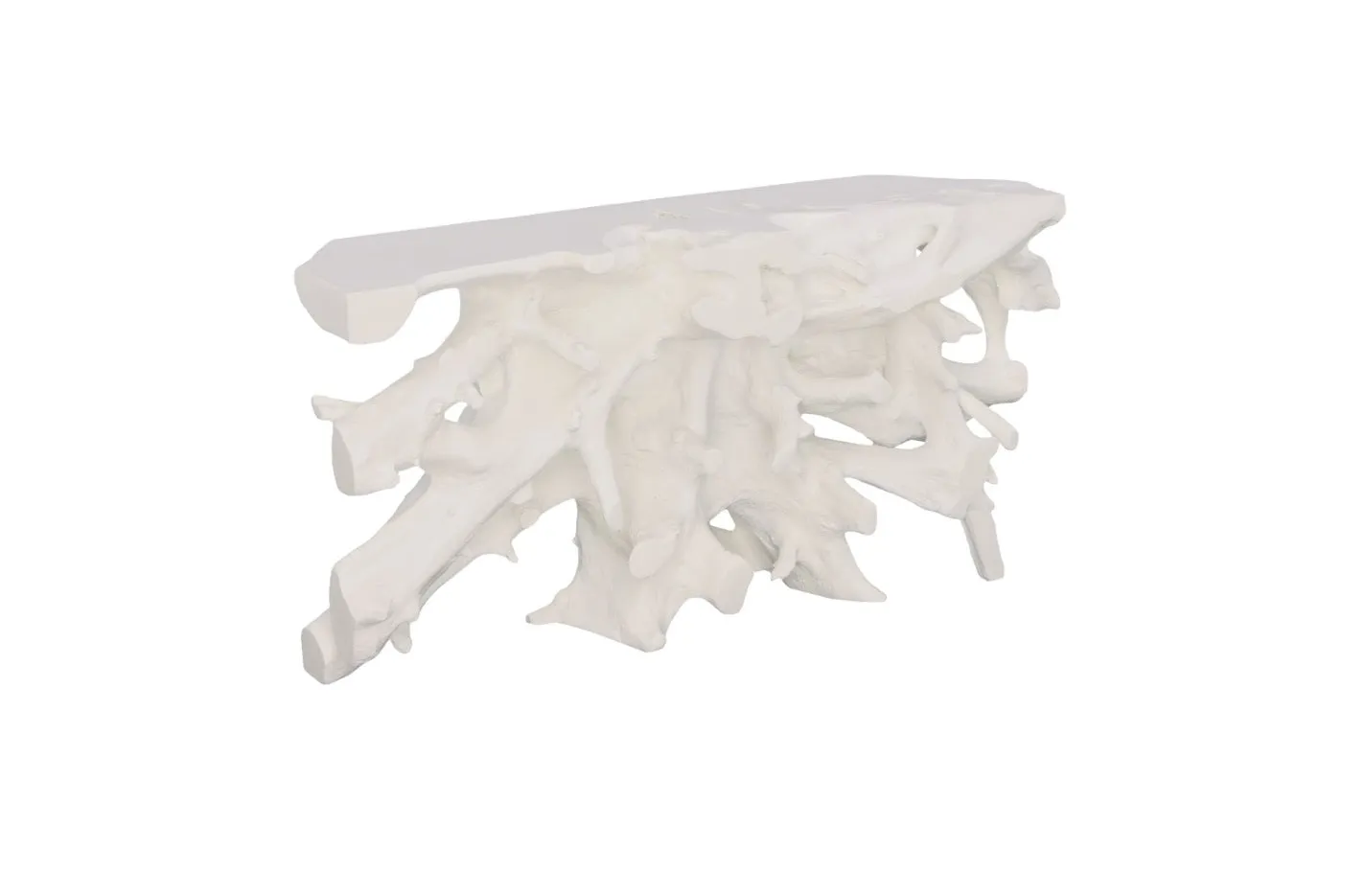 Beau Cast Root Console Table Gel Coat White