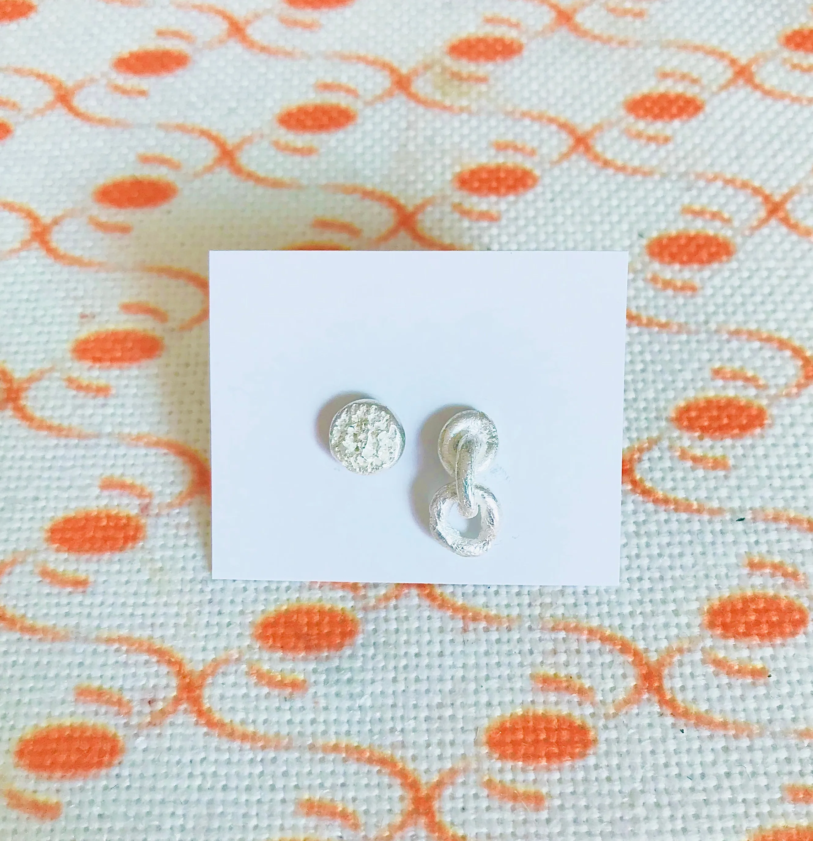 Bold Silver Artisan Handmade Earrings
