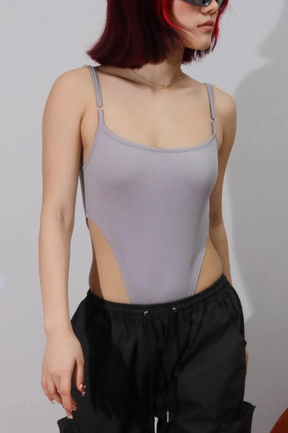 Cool Grey Extra Deep Strap Bodysuit
