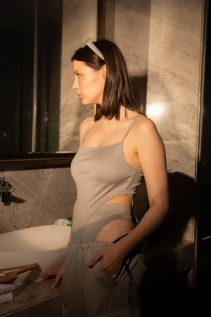 Cool Grey Extra Deep Strap Bodysuit