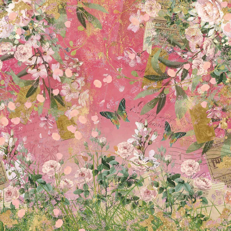 Crafter's Companion Nature's Garden Vintage Rose Paper Pad 6"X6"