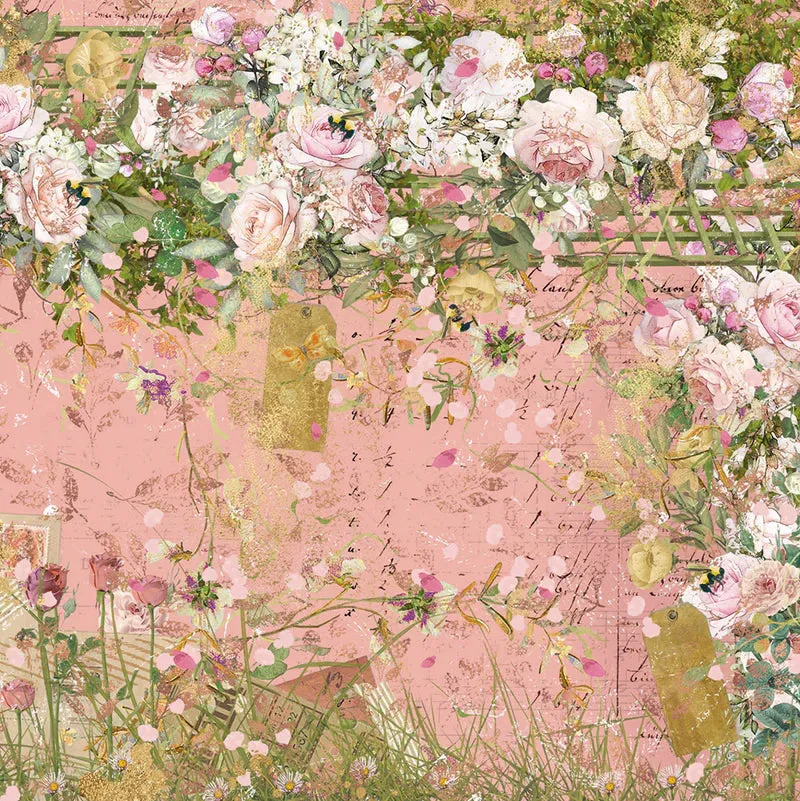 Crafter's Companion Nature's Garden Vintage Rose Paper Pad 6"X6"