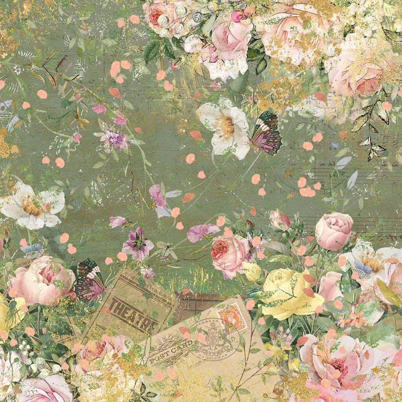 Crafter's Companion Nature's Garden Vintage Rose Paper Pad 6"X6"