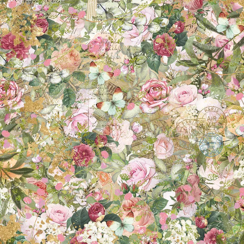 Crafter's Companion Nature's Garden Vintage Rose Paper Pad 6"X6"
