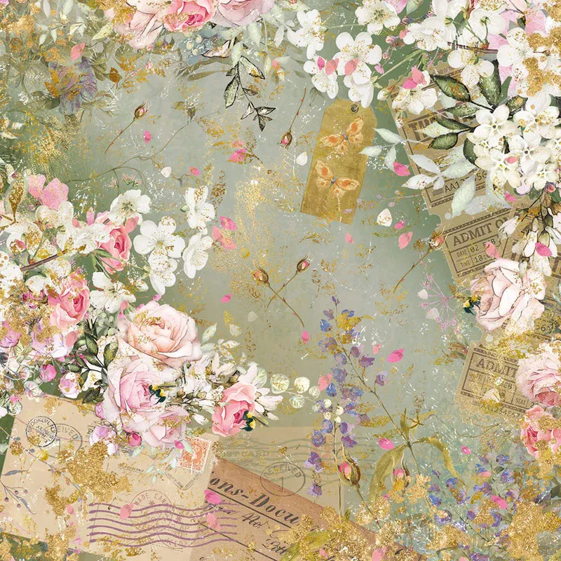 Crafter's Companion Nature's Garden Vintage Rose Paper Pad 6"X6"