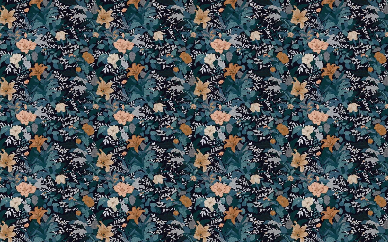 Custom Mural Wallpaper American Style Retro Bold Flowers (㎡)