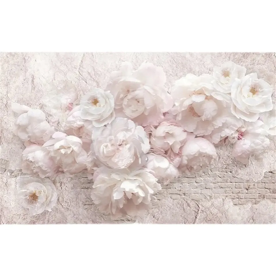 Custom Wallpaper Bold Blossoms Pink Floral Mural (㎡)