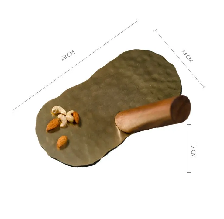 Elan Khurpa Brass Serving Platter (Golden)
