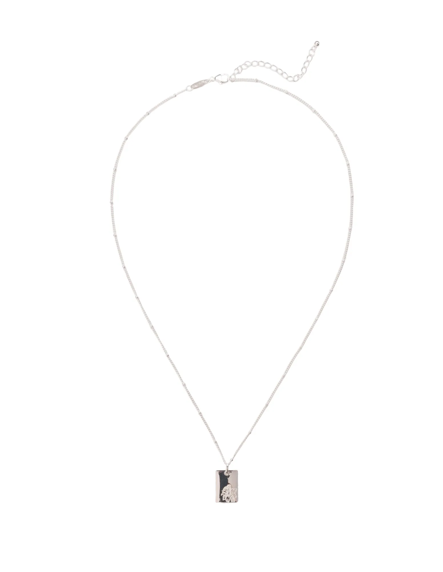 Elly Lou March Flower Necklace- Silver