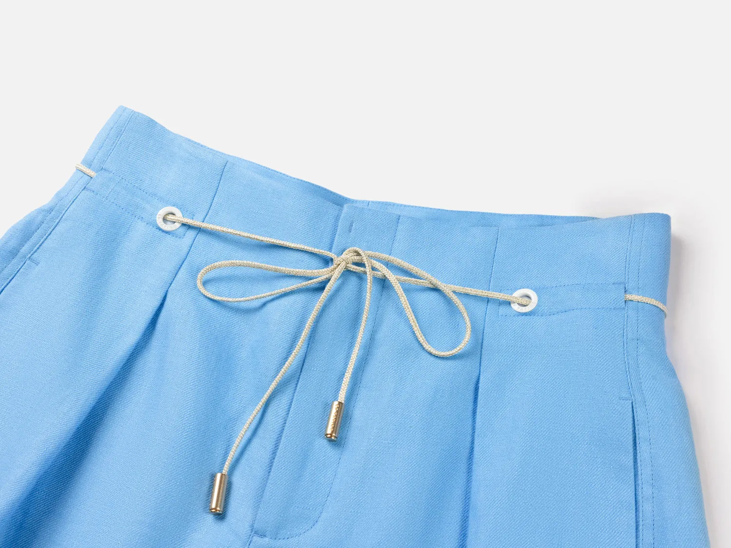 EP YAYING Pure Linen High-Waisted Shorts