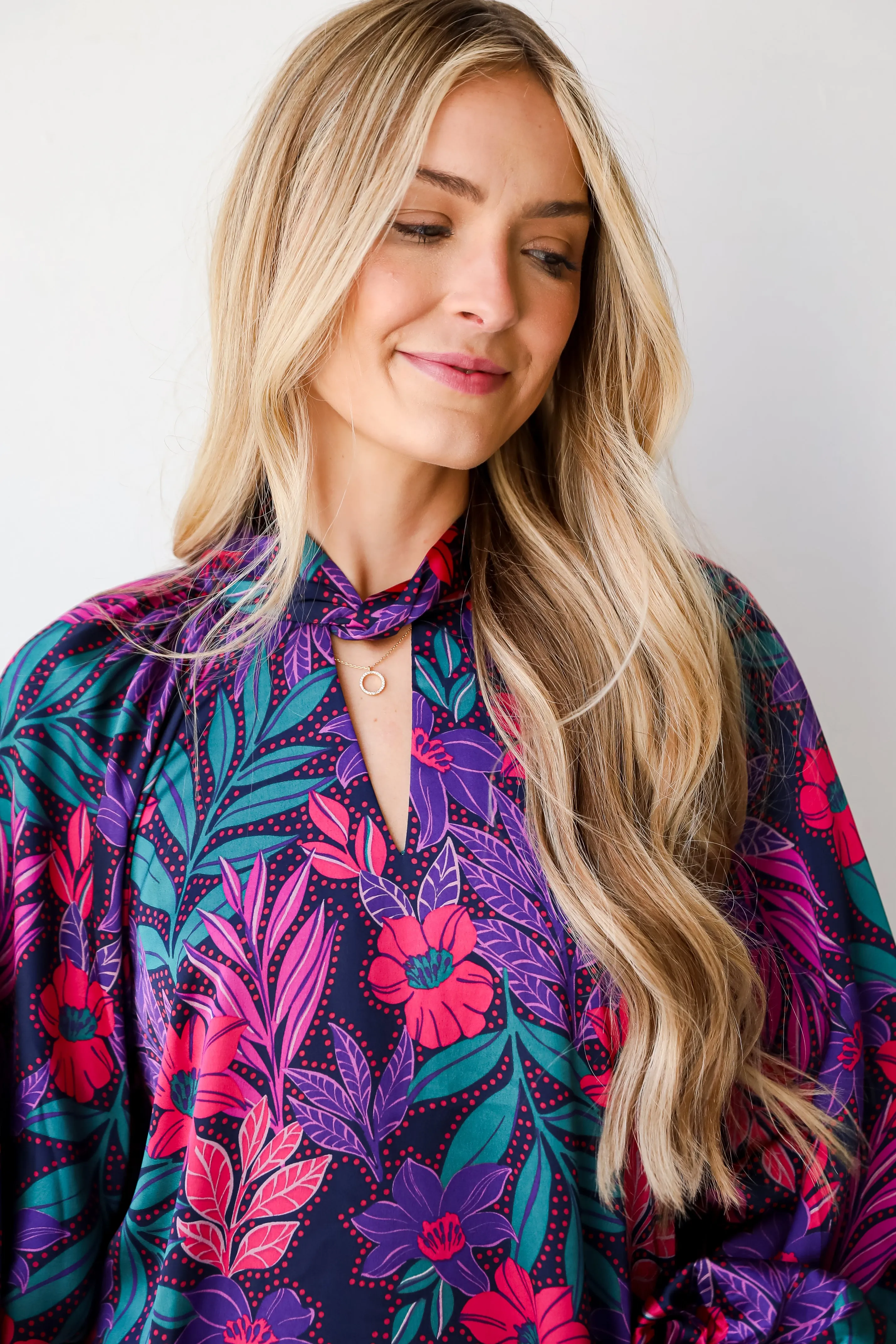 FINAL SALE - Season Of Sophistication Floral Satin Mini Dress