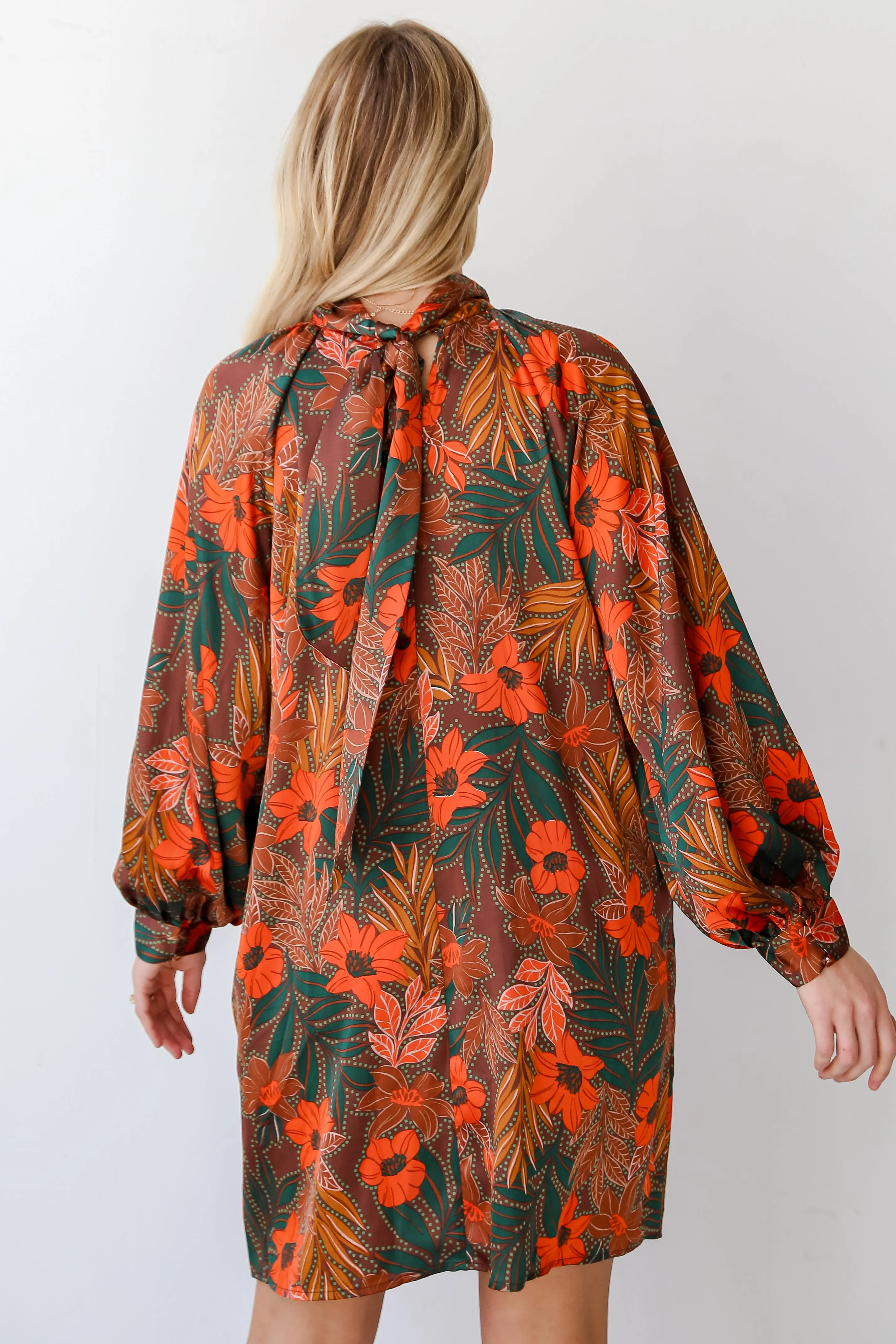 FINAL SALE - Season Of Sophistication Floral Satin Mini Dress