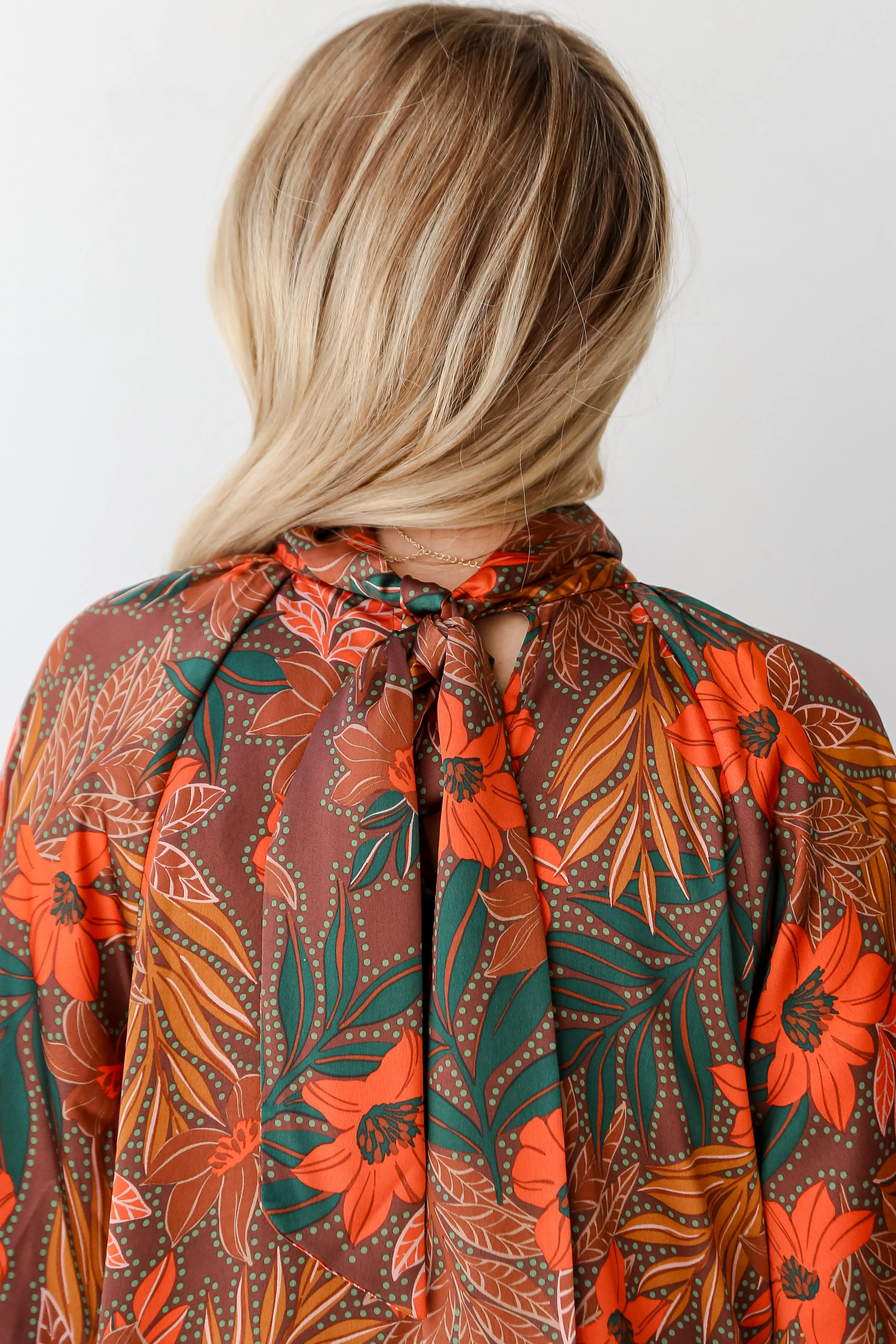 FINAL SALE - Season Of Sophistication Floral Satin Mini Dress