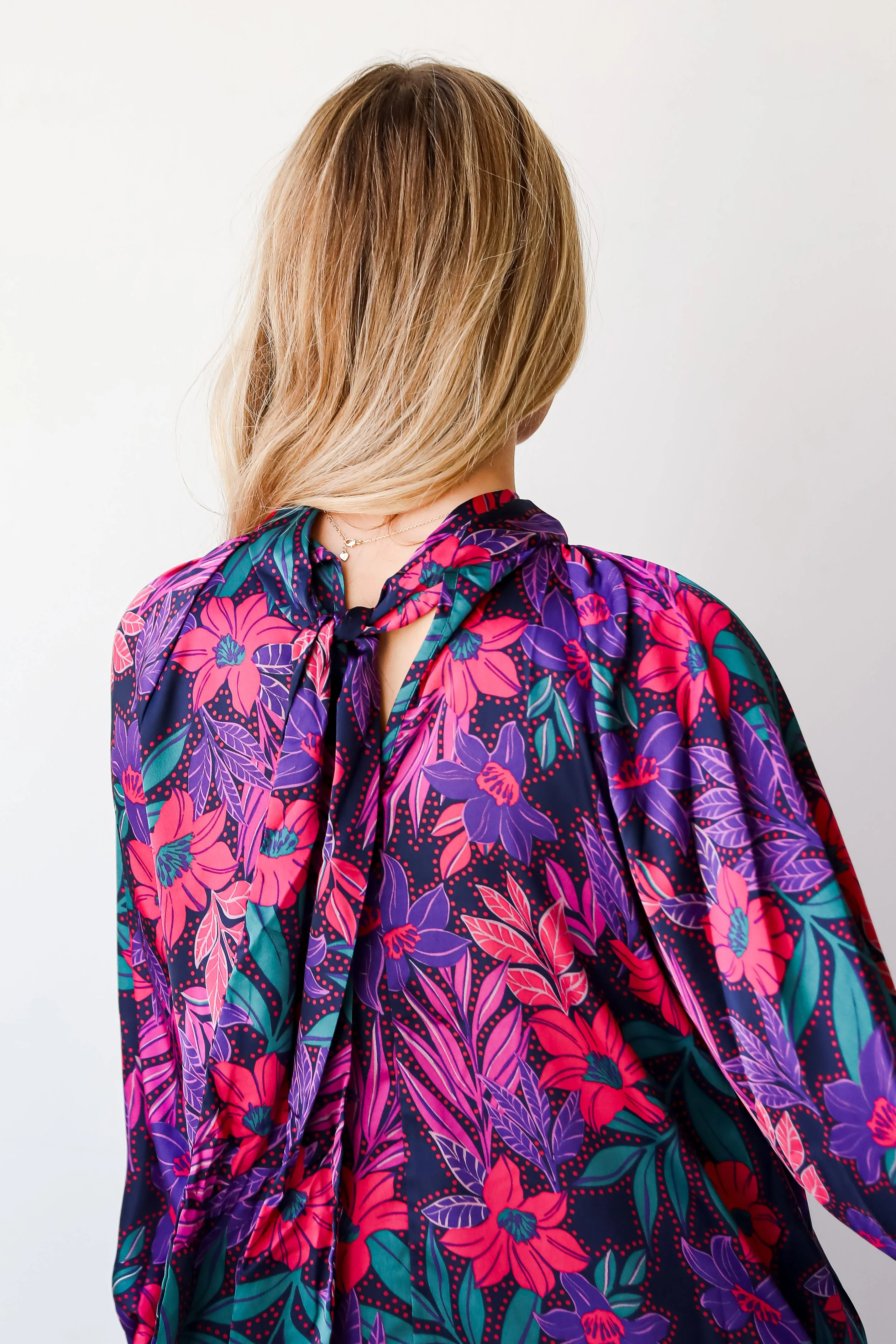 FINAL SALE - Season Of Sophistication Floral Satin Mini Dress