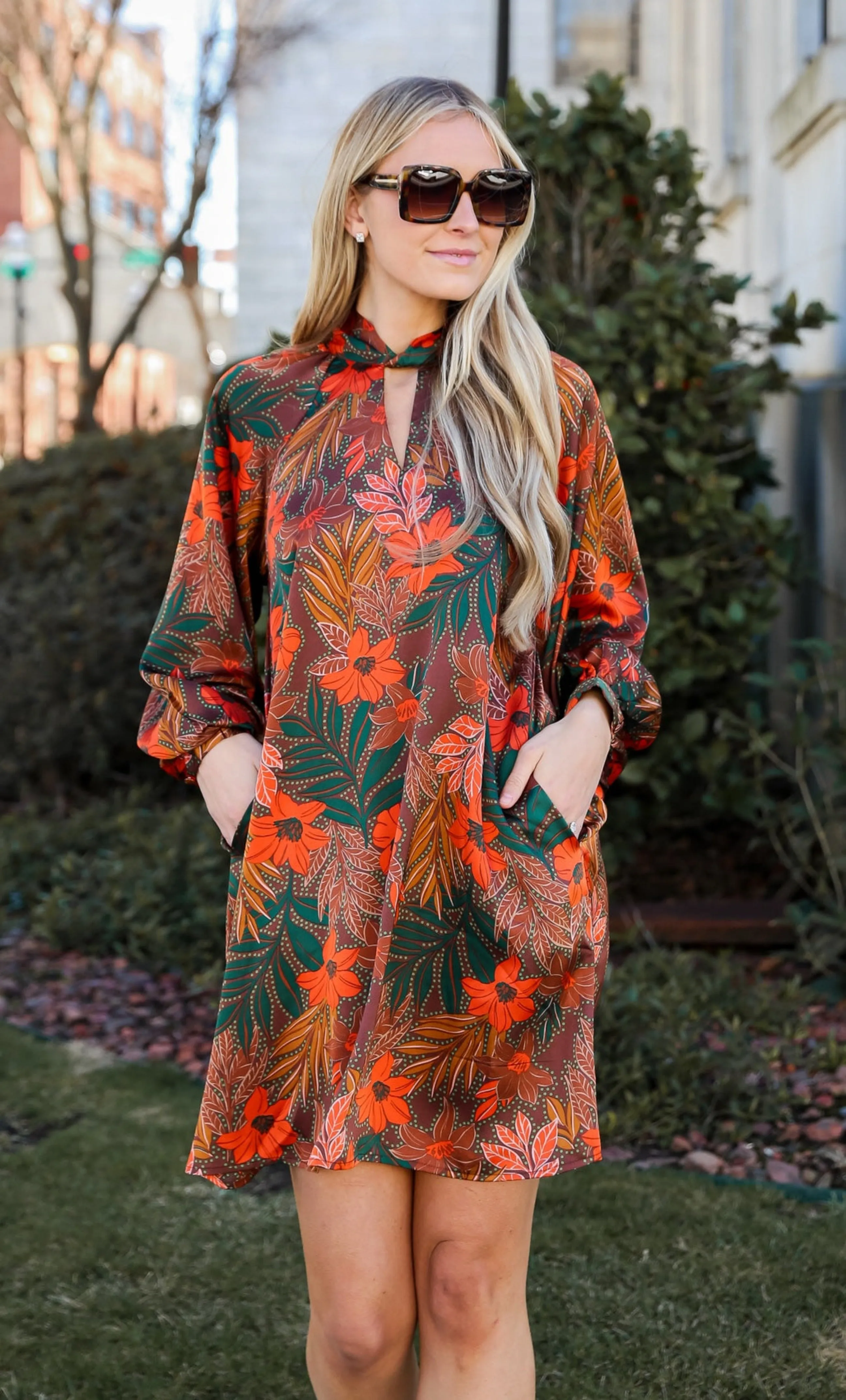 FINAL SALE - Season Of Sophistication Floral Satin Mini Dress