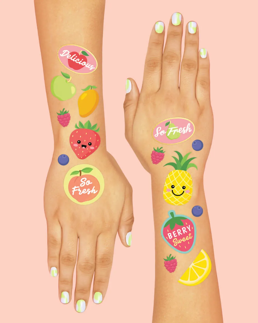 Fruity Tuity Tats - 54 Foil Temporary Tattoos