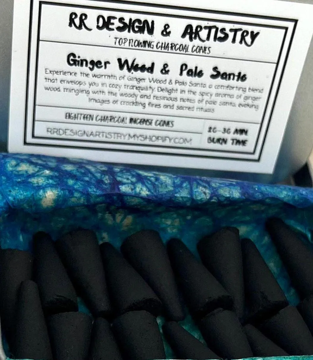 Ginger Wood & Palo Santo Top Flowing Charcoal Incense Cones