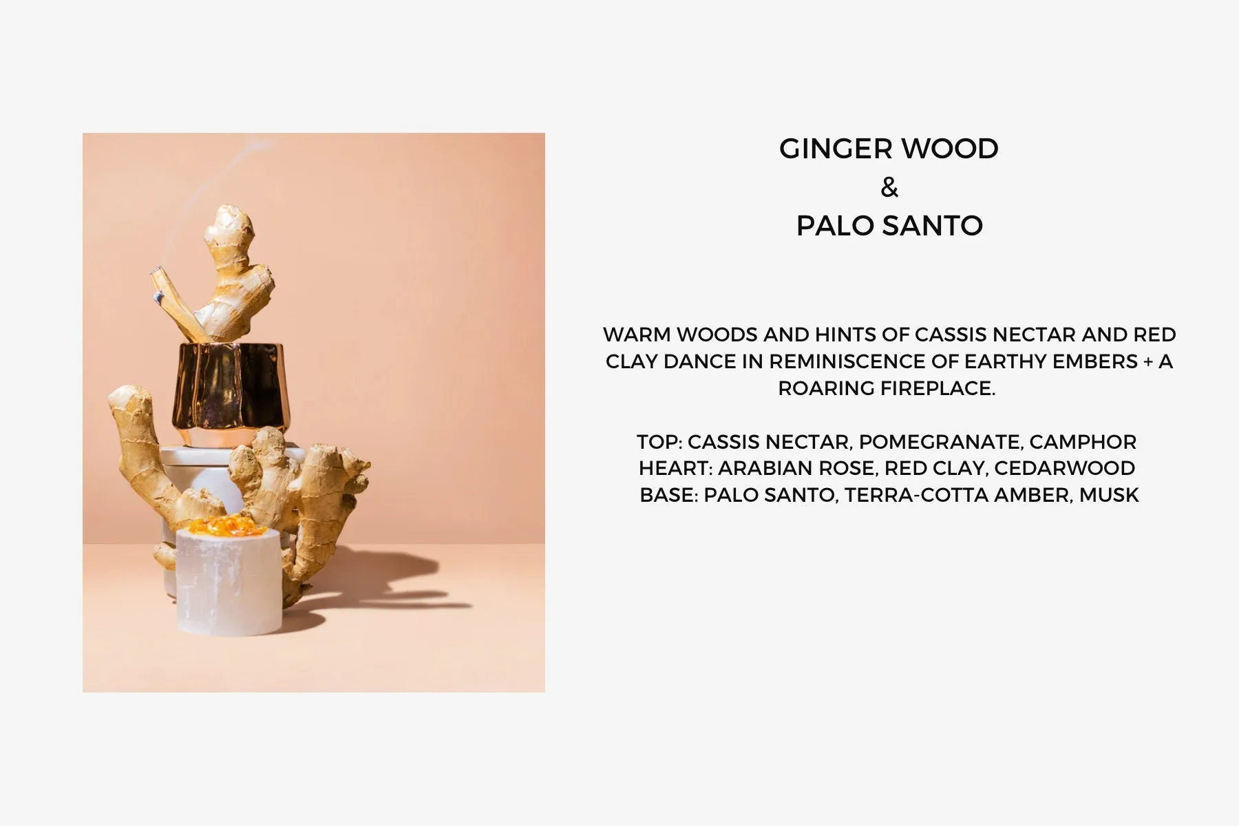 Ginger Wood & Palo Santo Top Flowing Charcoal Incense Cones