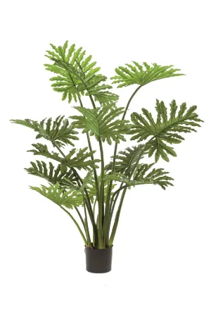Green Split-Leaf Faux Plant Set (2) | Emerald Philodendron Selloum
