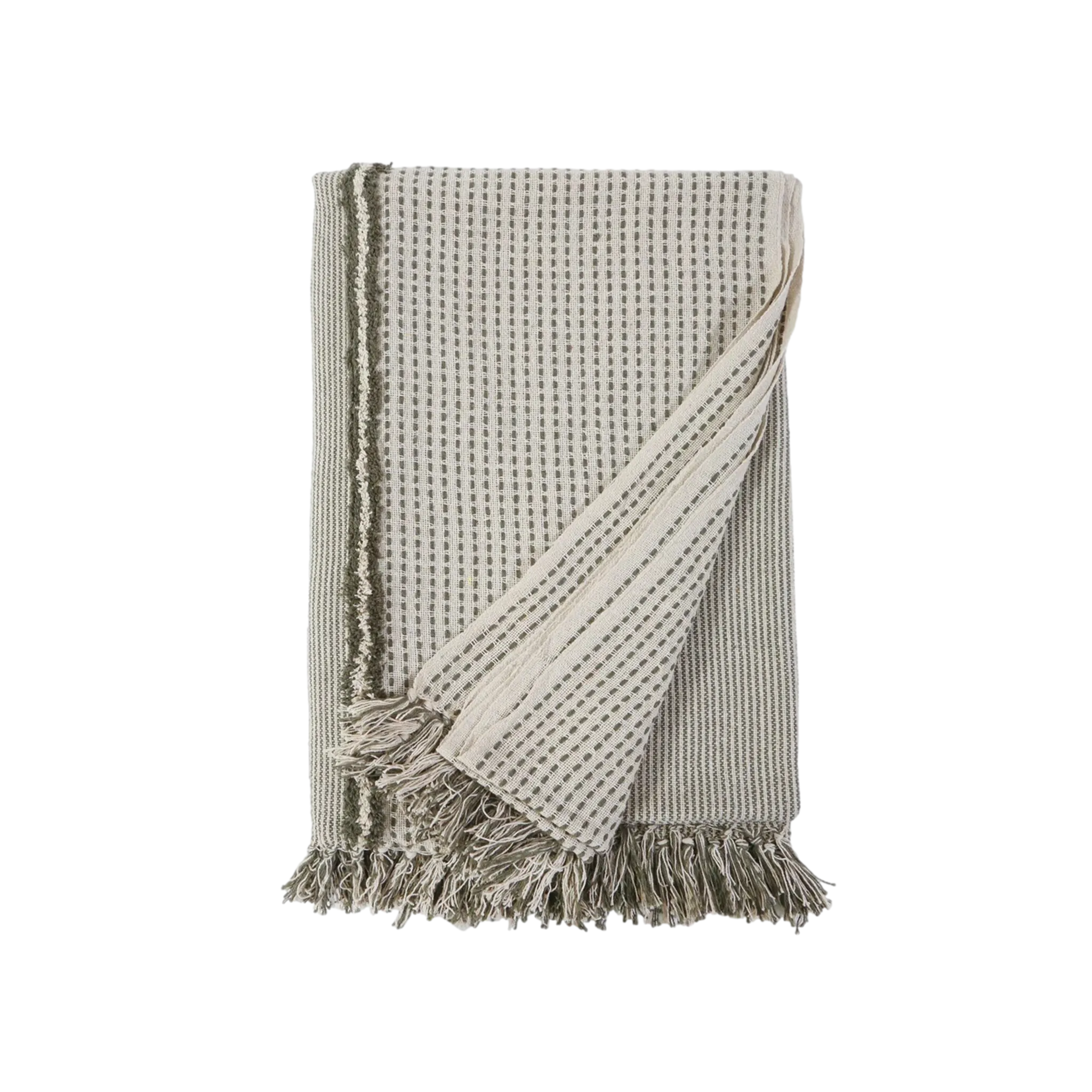 Jagger Oversized Throw-Ivory/Moss
