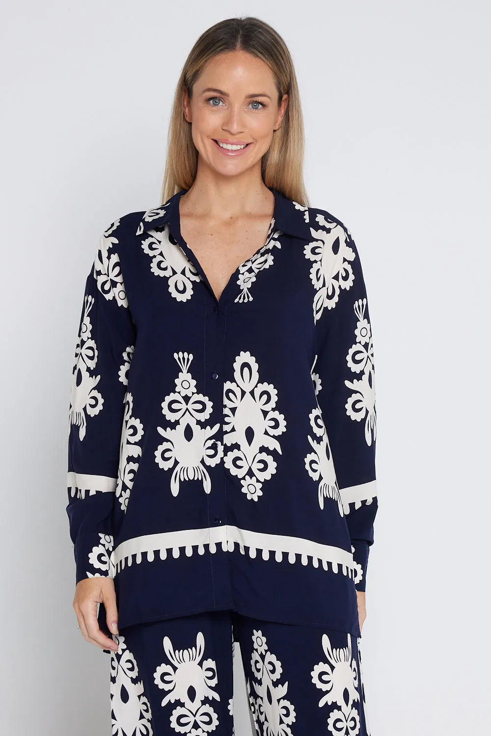 Karishma Shirt - Navy/White