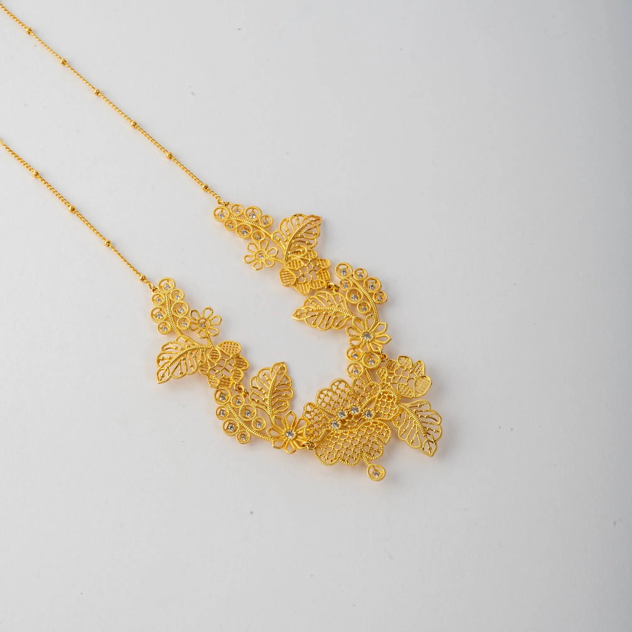 Les Nereides Gold Thread Statement Necklace