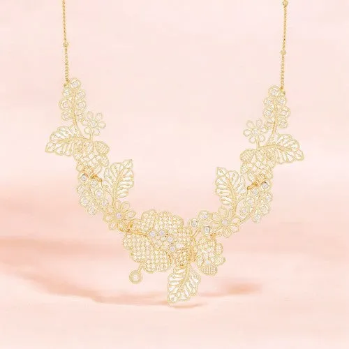 Les Nereides Gold Thread Statement Necklace