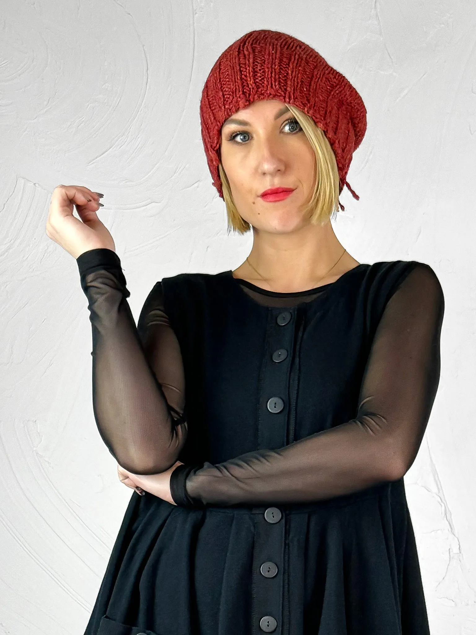 Lurdes Bergada Earthy Rustic Knitted Beanie - 2 Colours