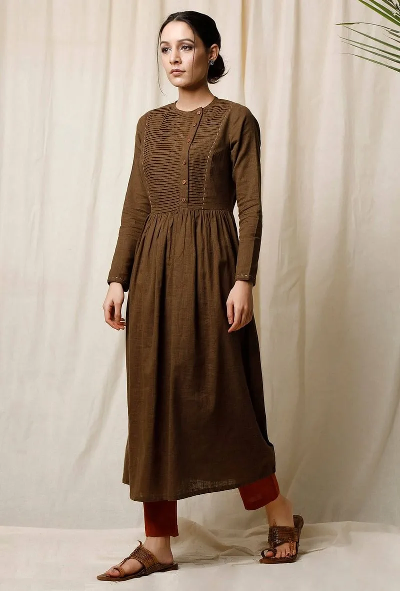 Mehendi Cotton Slub Kurta
