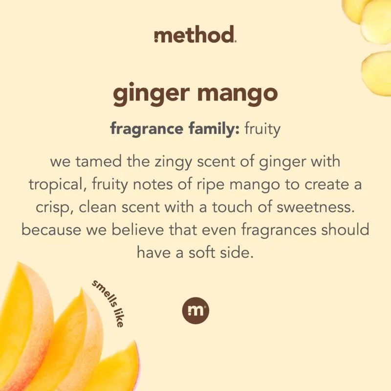 Method Ginger Mango Scent Dryer Sheets Sheets 80 pk