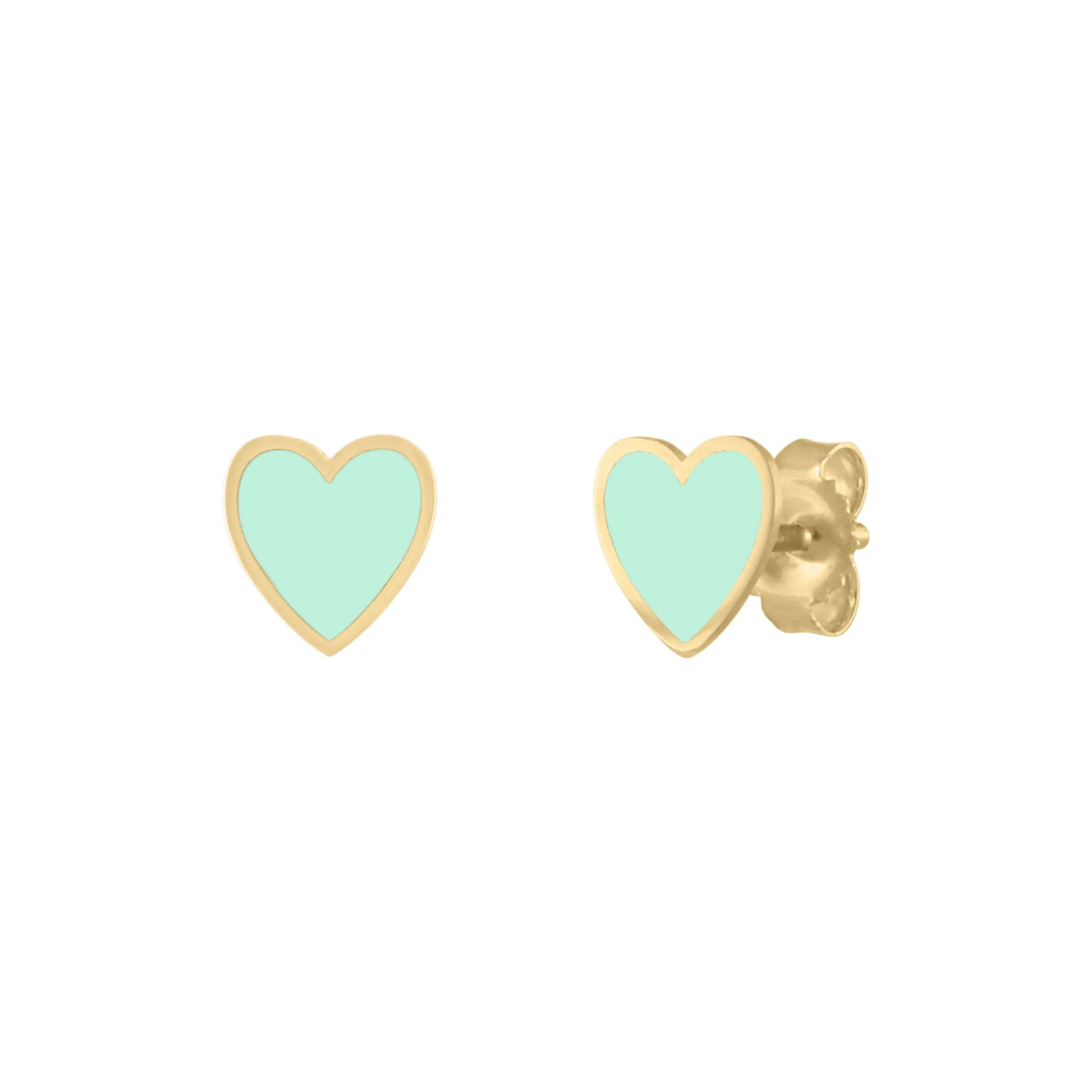 Mini Enamel Heart Stud