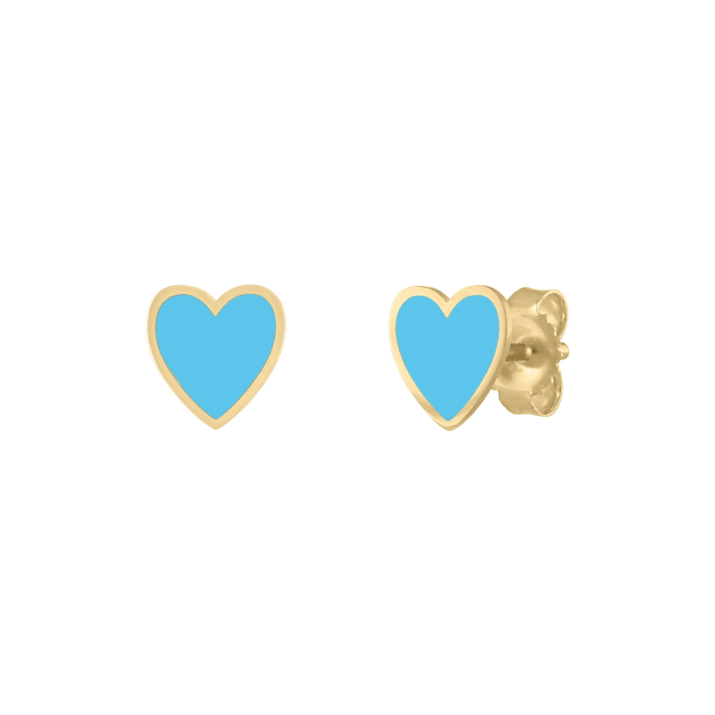 Mini Enamel Heart Stud