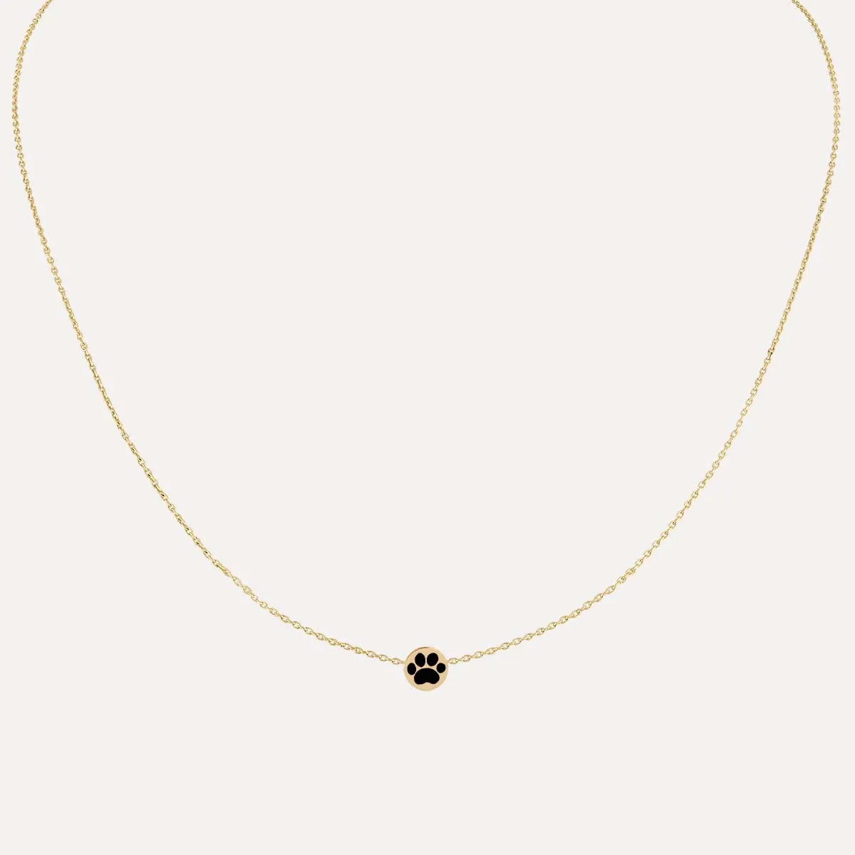 Mini Enamel Paw Necklace