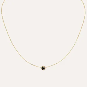Mini Enamel Paw Necklace