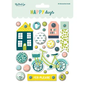 My Minds Eye - Happy Days Decorative Brads 25 pack*