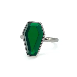 Nature's Crypt Green Coffin Ring