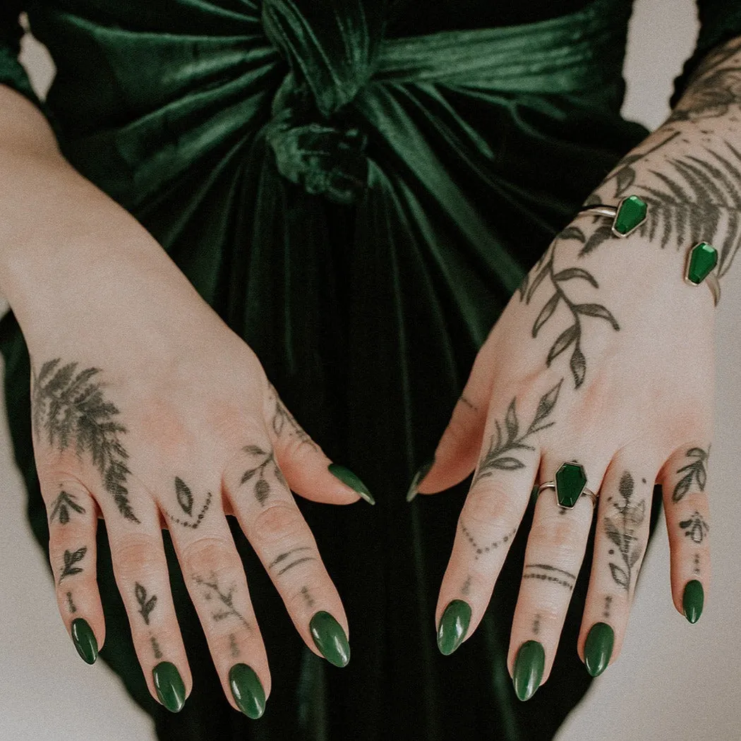 Nature's Crypt Green Coffin Ring