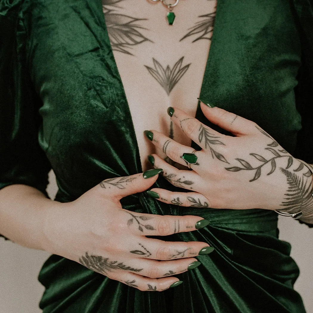 Nature's Crypt Green Coffin Ring
