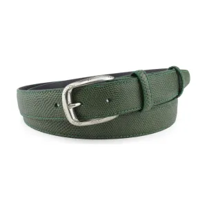 Olive Carung Texture Narrow Dimple Prong Belt