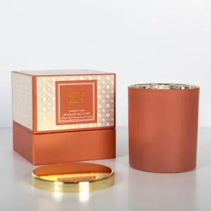 Orange Citrus Agave Mid Century Modern Gold Foil Boxed Candle