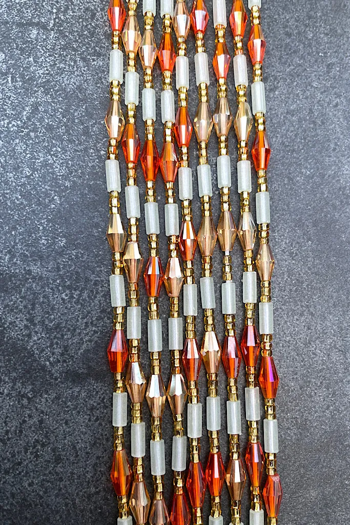 Peach Glow in the Dark Waist Beads