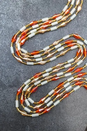 Peach Glow in the Dark Waist Beads