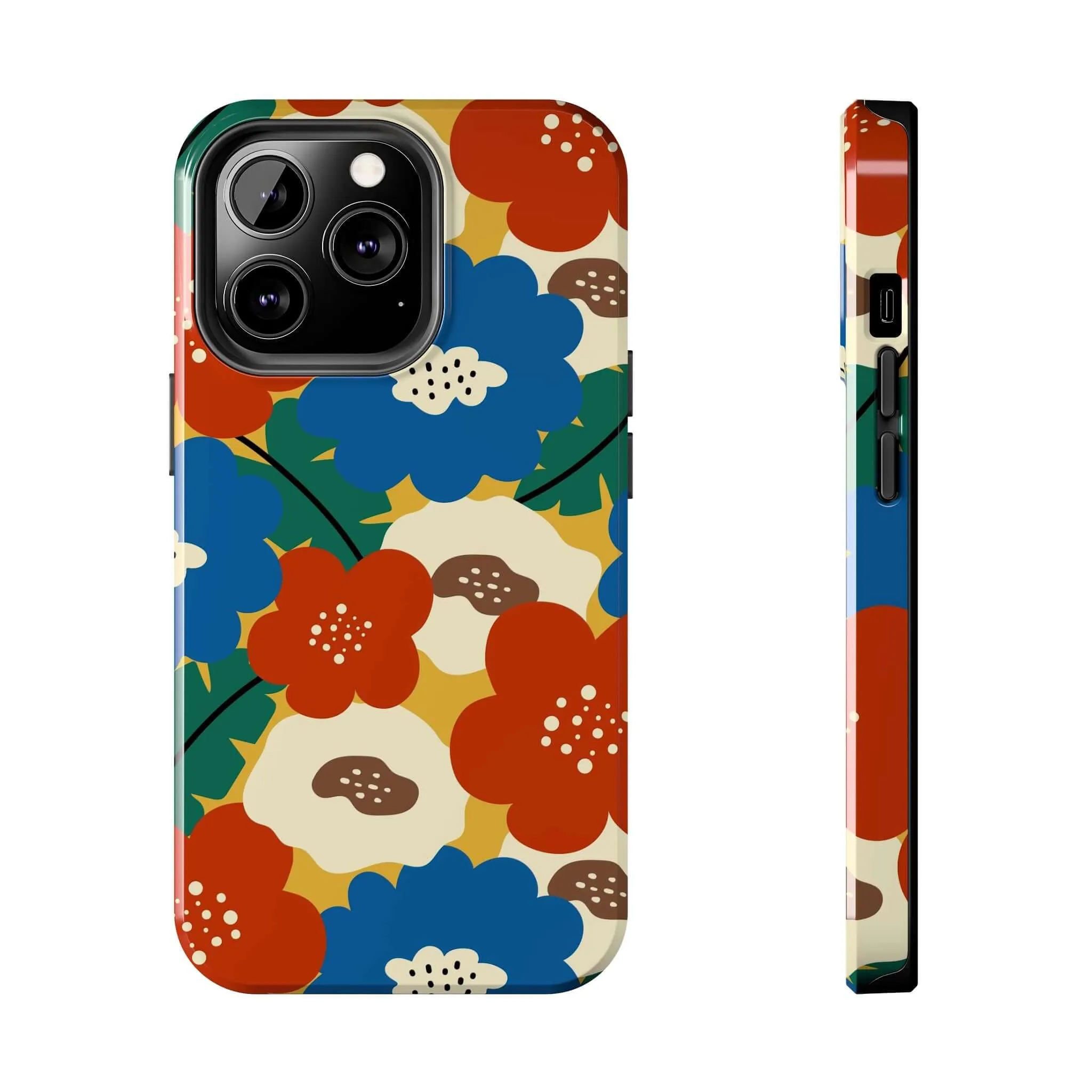 Retro Blooms | Red Flower Case