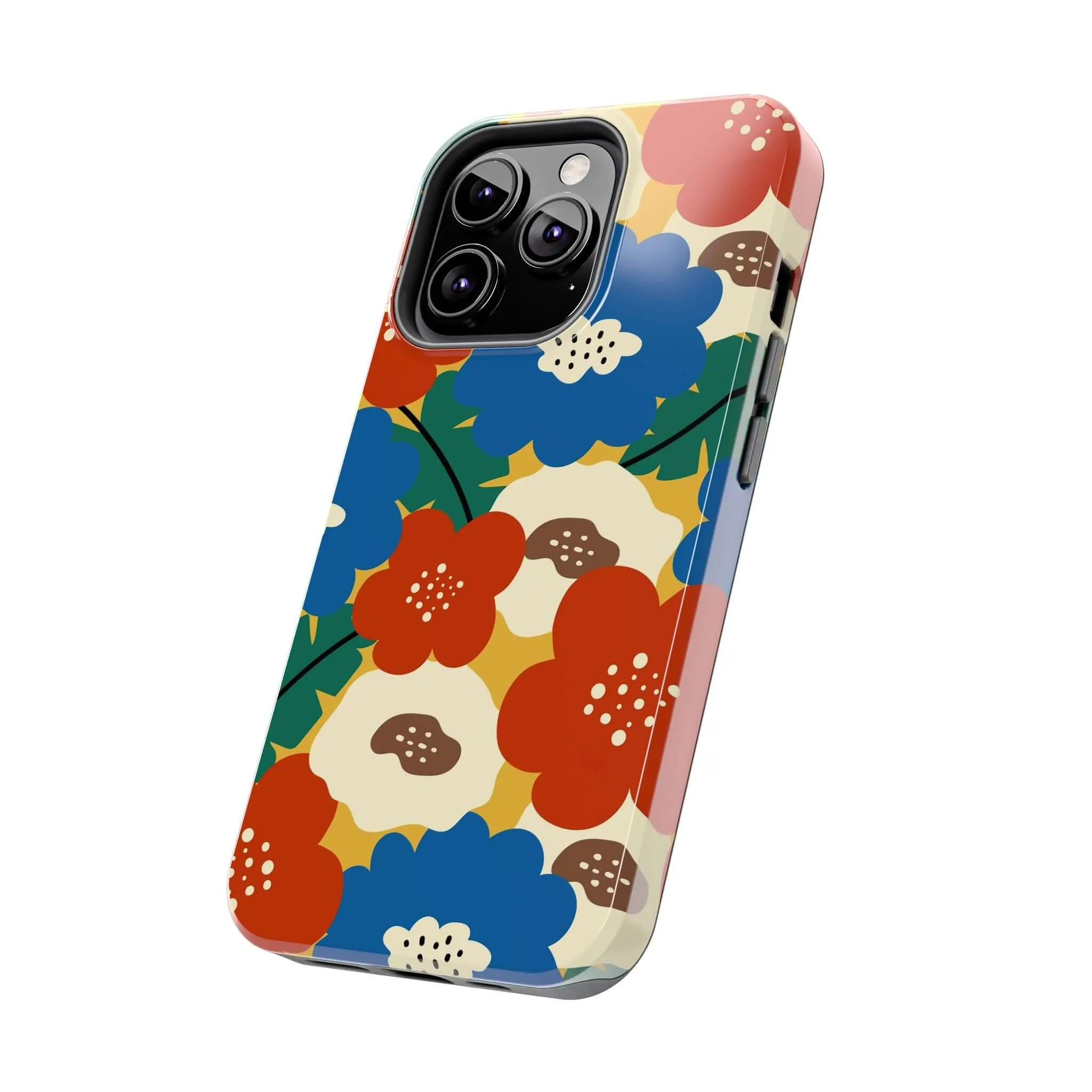 Retro Blooms | Red Flower Case