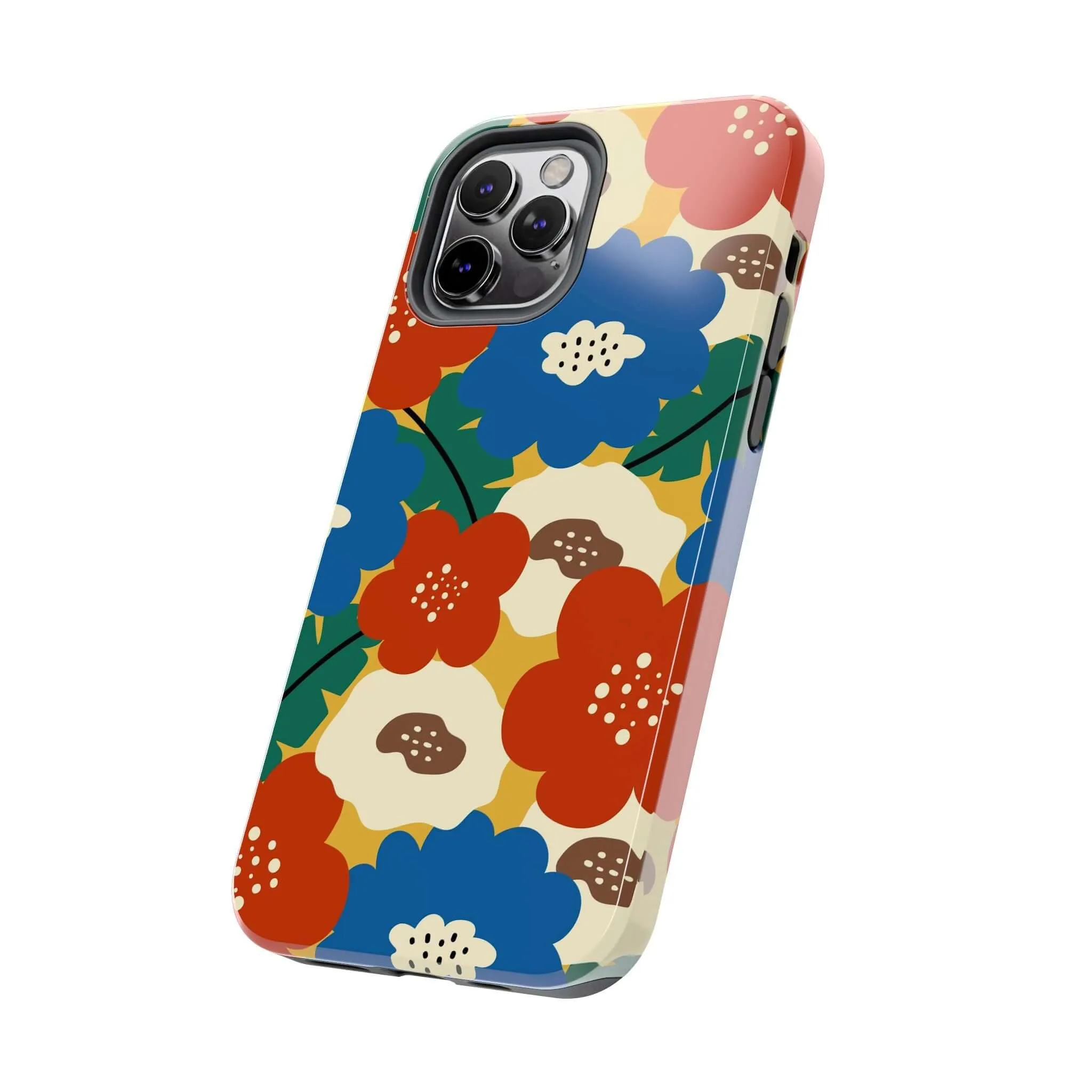 Retro Blooms | Red Flower Case
